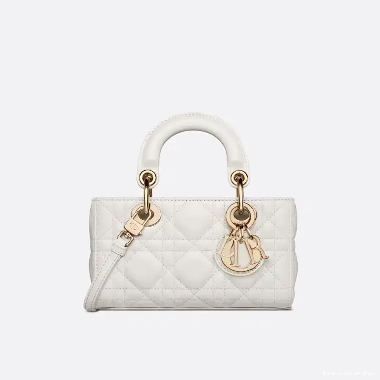 Lady D-Joy Bag Cannage White Micro Lambskin 0506 Hot Sale
